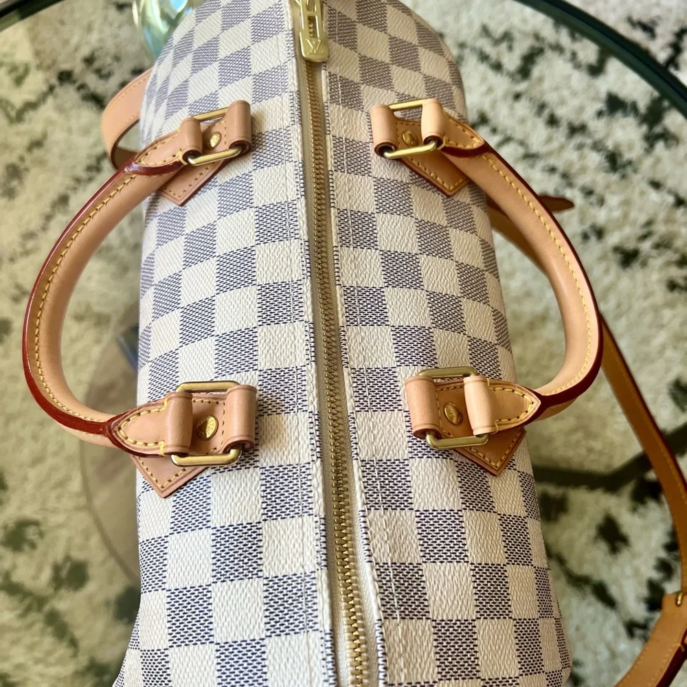 Speedy 30 Damier Azur Bandolier Louis Vuitton - Picture 5 of 12